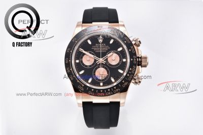 Best QF Factory Replica Rolex Daytona V3-Rolex 4130 Movement Rose Gold Case 40mm 